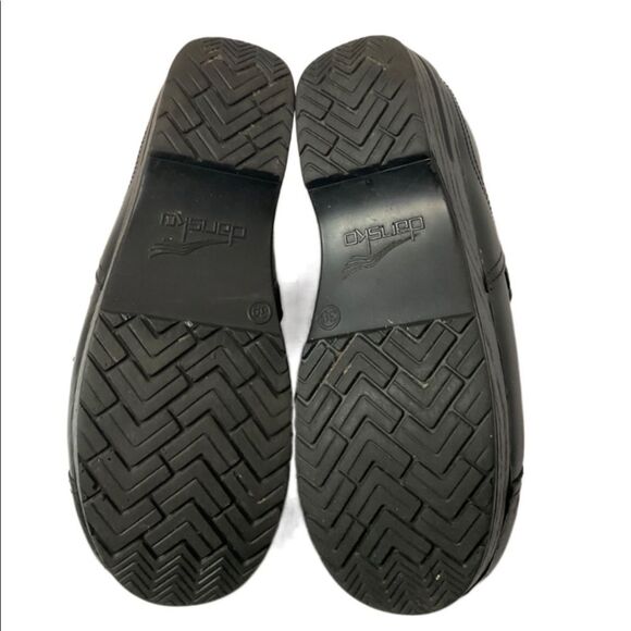 Dansko Black Leather Slip-On Professional Work Comfort Clog Shoes Size EU38 US8 - Picture 10 of 13